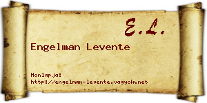 Engelman Levente névjegykártya