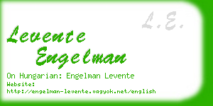 levente engelman business card